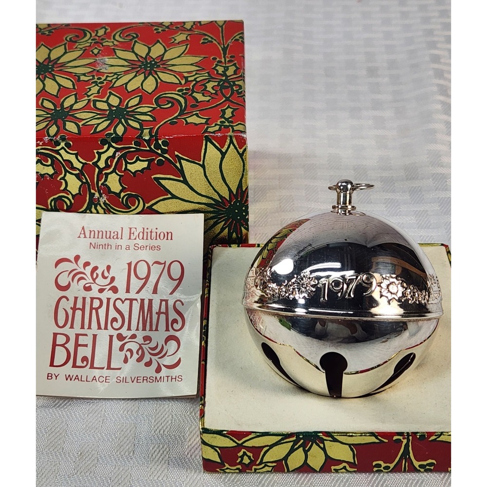 Vtg 1979 WALLACE SILVER Sleigh Bell Christmas Ornament New In Box W/ Certificate